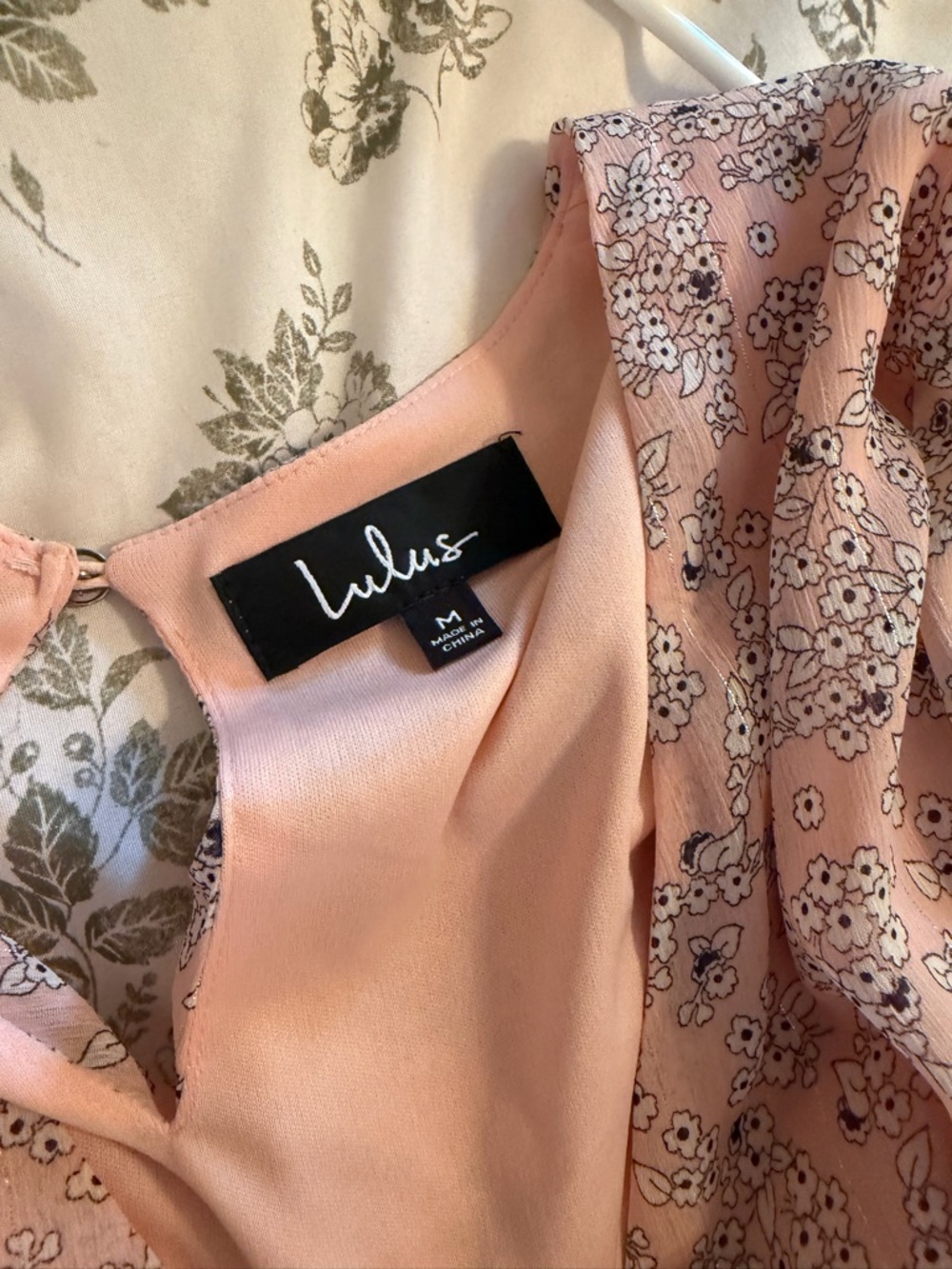 Floral Pink Tiered Long-Sleeve Wrap Dress - Picture 4 of 4